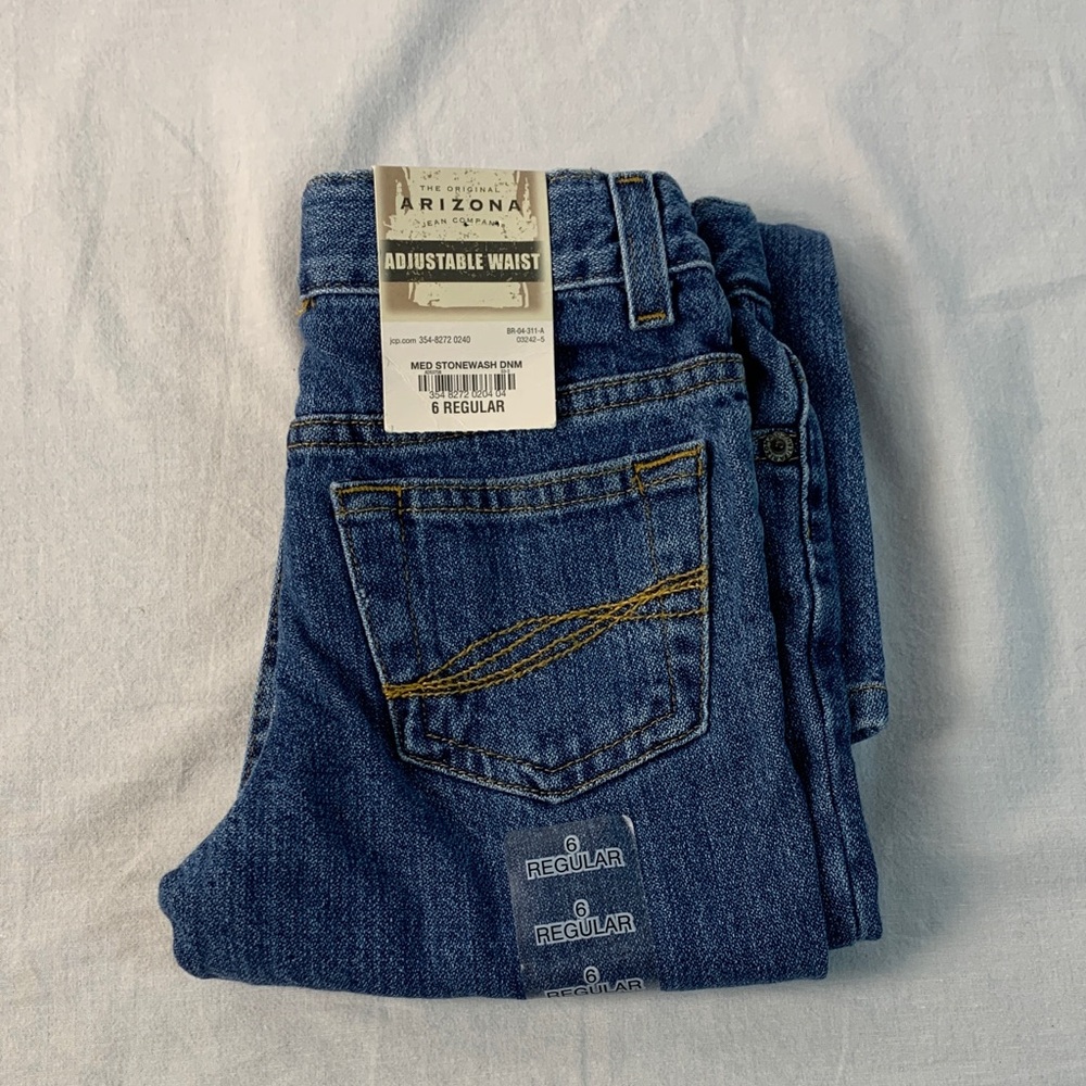 Arizona Jean Company Classic Blue Wide Leg Flare Jeans Girls Size 6 Y2K Boho